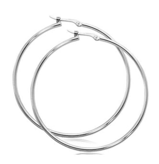 Carla Gold Large Thin Hoop Earrings