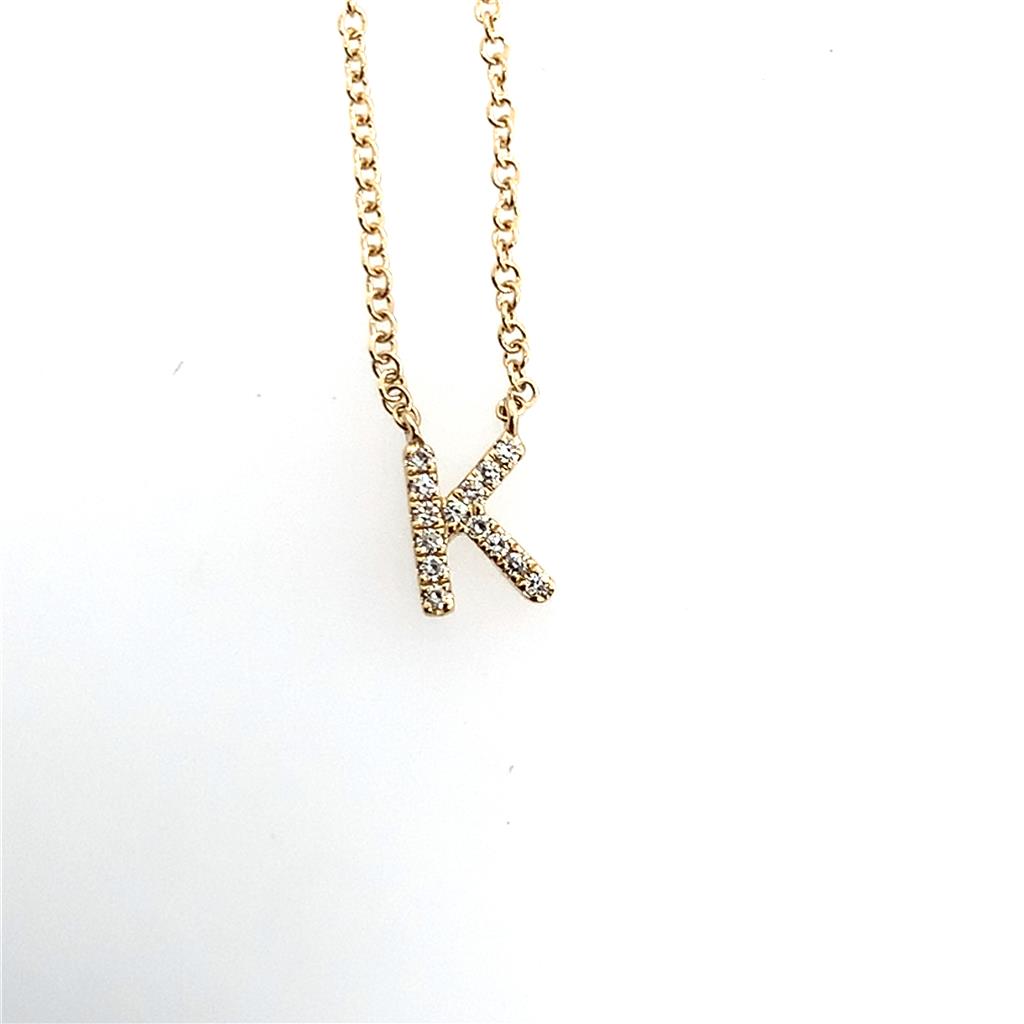 Shy Creation Diamond Initial "K" Necklace Pendant