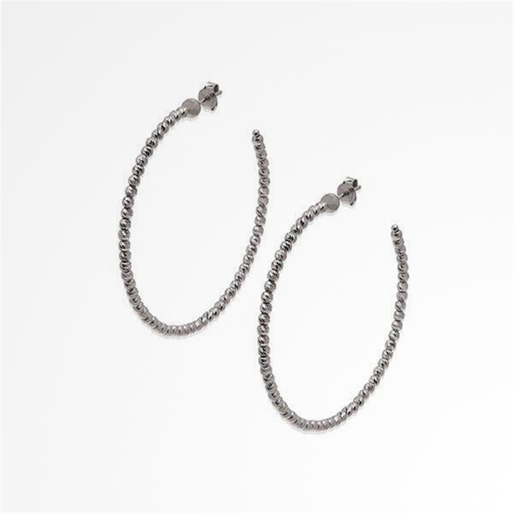 Desmos Sterling Silver Diamond Hoop Earrings