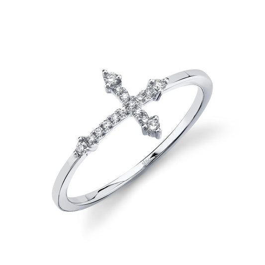 Shy Creation Diamond Cross Ring