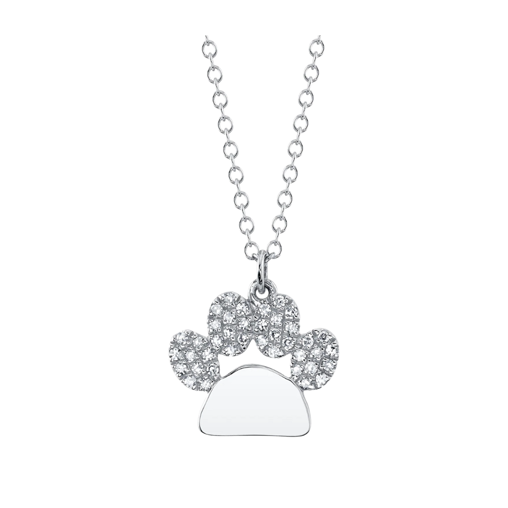 Shy 14Kw DIamond Paw Pendant