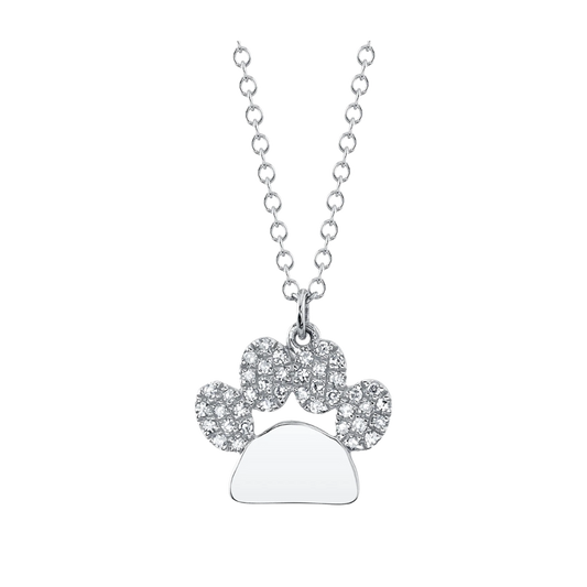 Shy 14Kw DIamond Paw Pendant