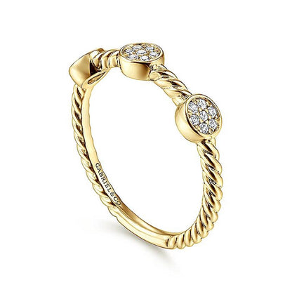 Gabriel Diamond Cluster Station Stackable Ring