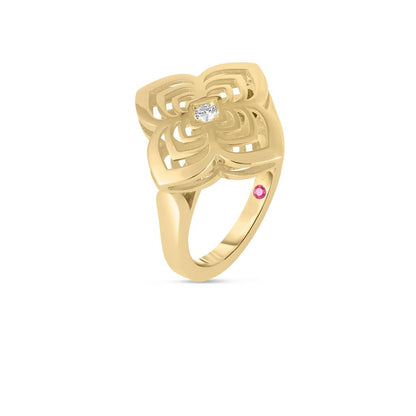 Roberto Coin 18Ky Diamond Palazzo Ducale Satin Ring