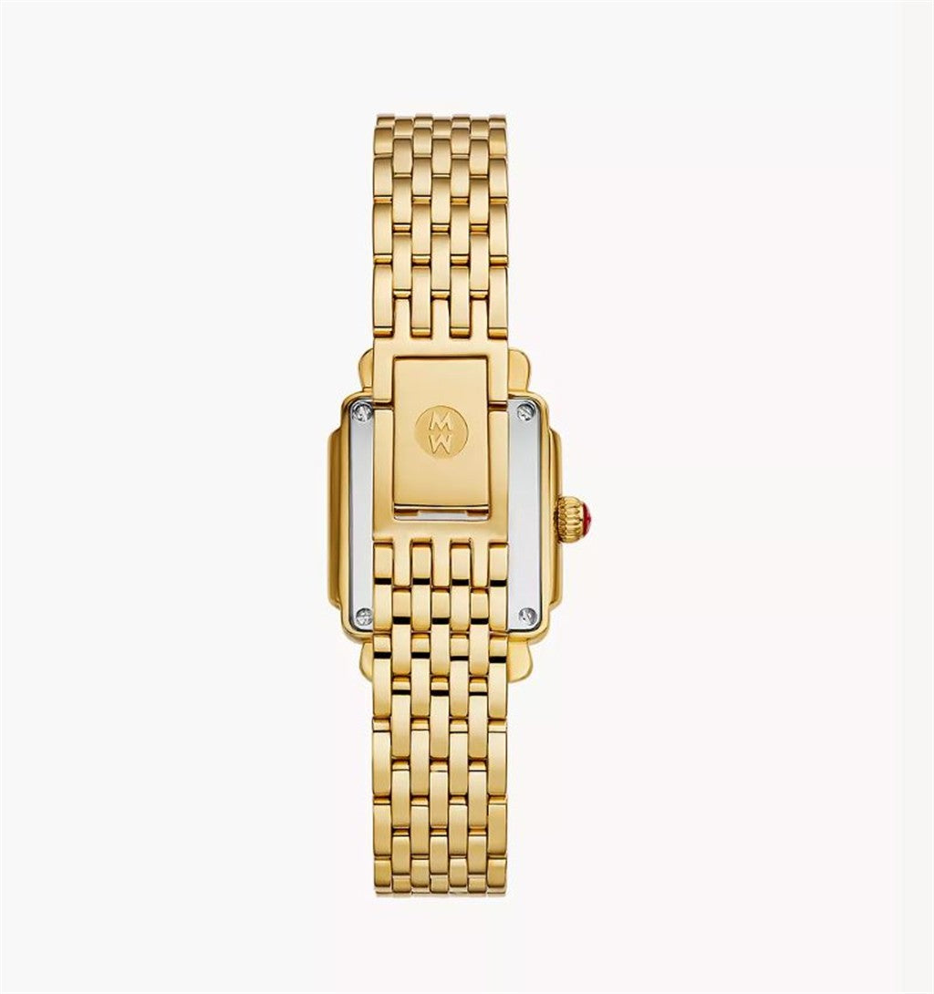 Michele Deco Madison Mini Diamond 18K Gold-Plated Watch