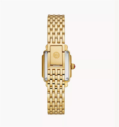 Michele Deco Madison Mini Diamond 18K Gold-Plated Watch