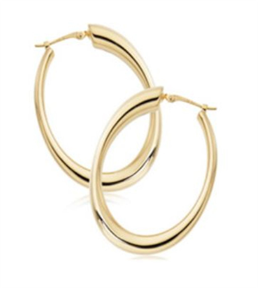 Carla 14k Gold Oval Hoops