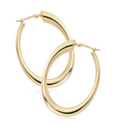 Carla 14k Gold Oval Hoops