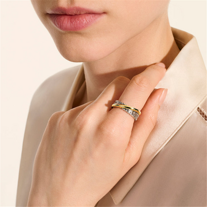 John Hardy Essentials 14K Gold & Silver Crossover Ring