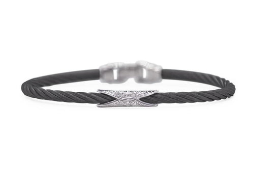 Alor Stainless Steel & 18K Black Diamond Bracelet
