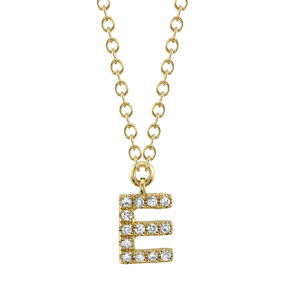 Shy Creation Diamond Inital "E" Necklace