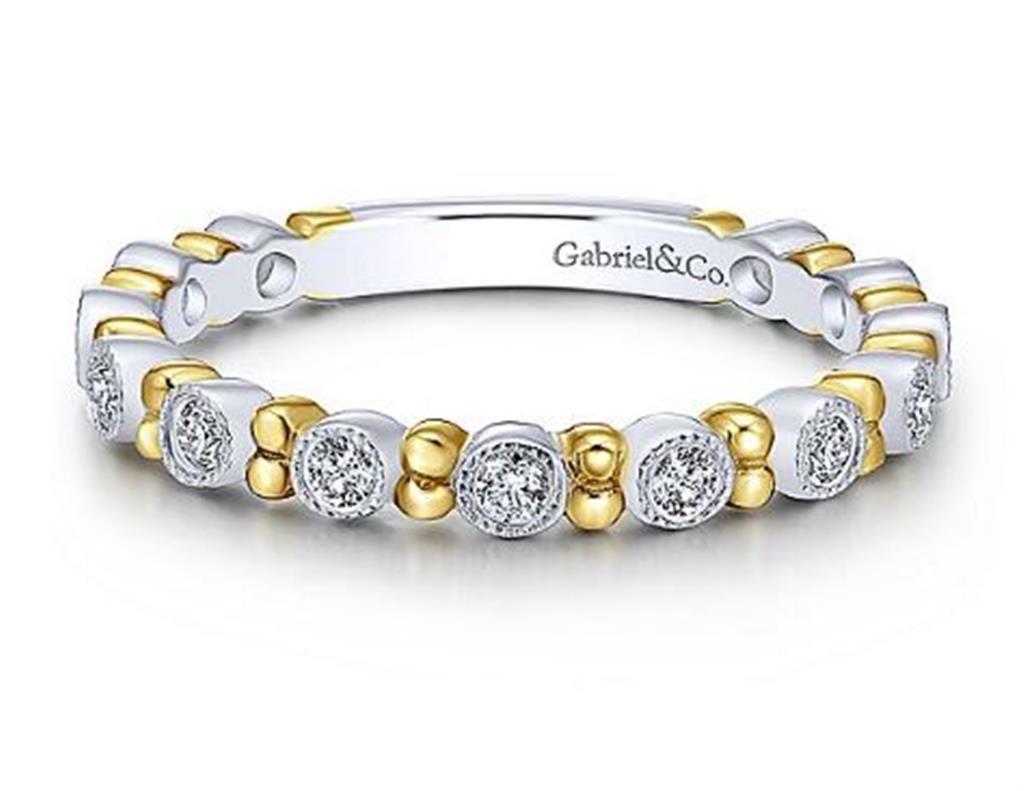 Gabriel Diamond Beaded Spacers Ring