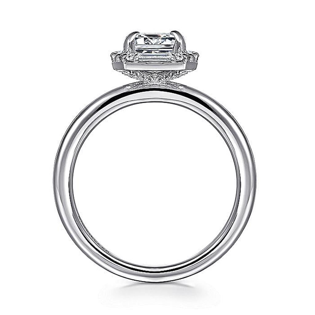 Gabriel 14K White Gold Art Deco Engagement Ring