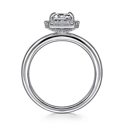 Gabriel 14K White Gold Art Deco Engagement Ring