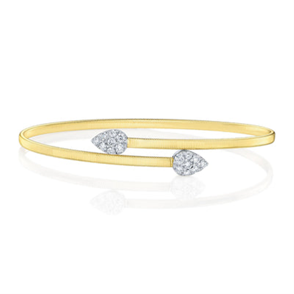 Shy Creation Diamond Pave Station Bypass Bangle