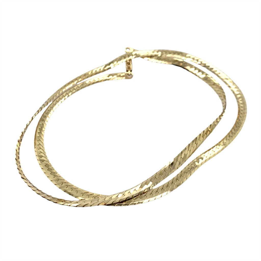 Estate 14K Yellow Gold Herringbone Necklace