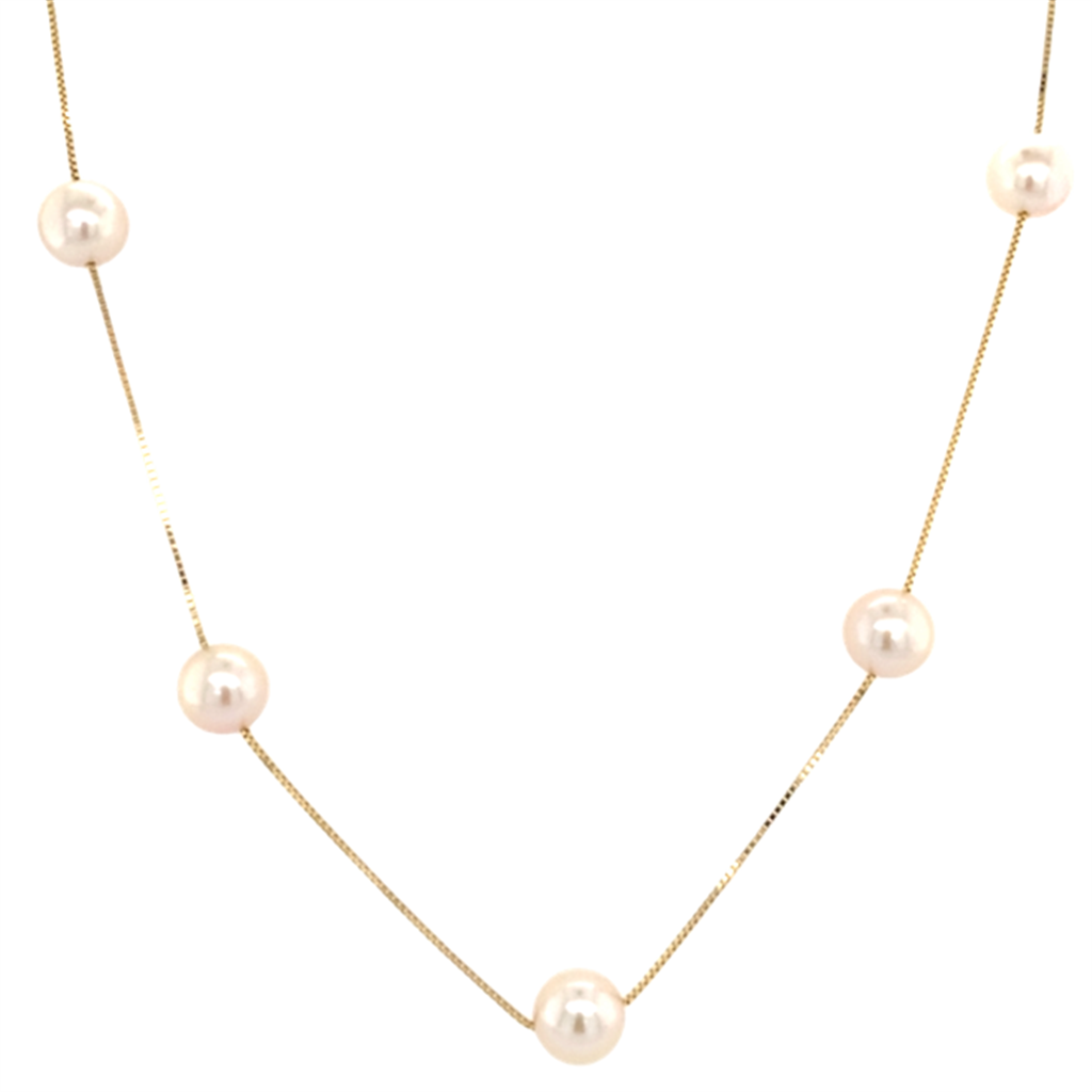 Estate 14K Yellow Gold Pearl Necklace