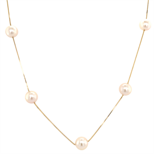 Estate 14K Yellow Gold Pearl Necklace