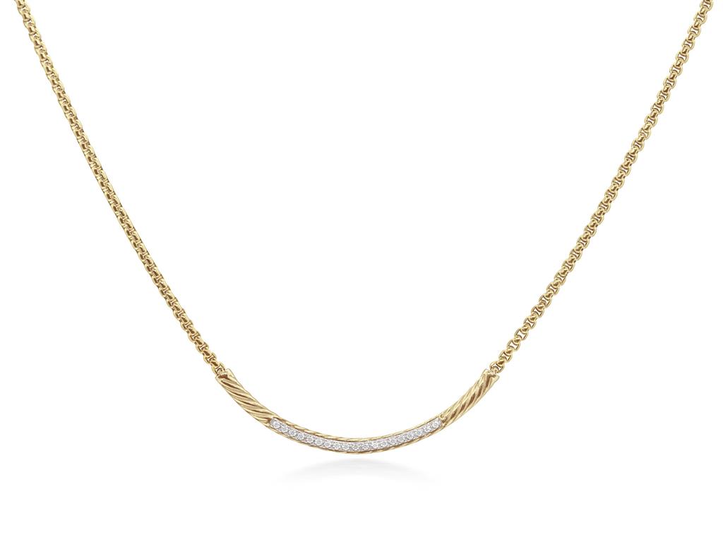 Alor Diamond Curved Bar Necklace