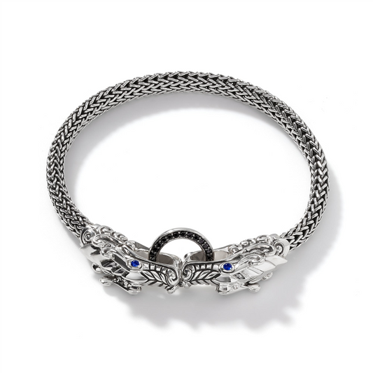 John Hardy Naga Bracelet with Black Sapphire and Spinel