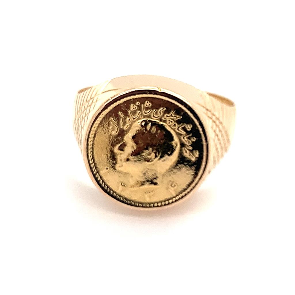 Estate 18K Middle Eastern Coin Ring