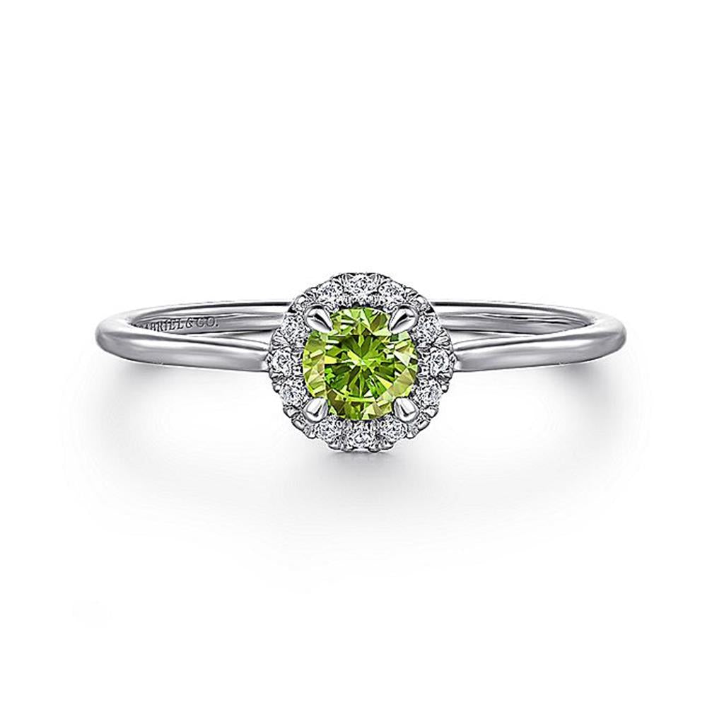 Gabriel 14Kw Diamond & Peridot Ring