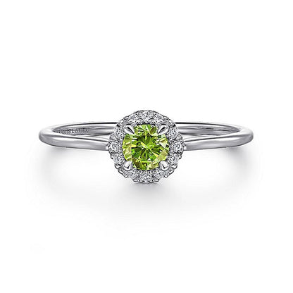 Gabriel 14Kw Diamond & Peridot Ring