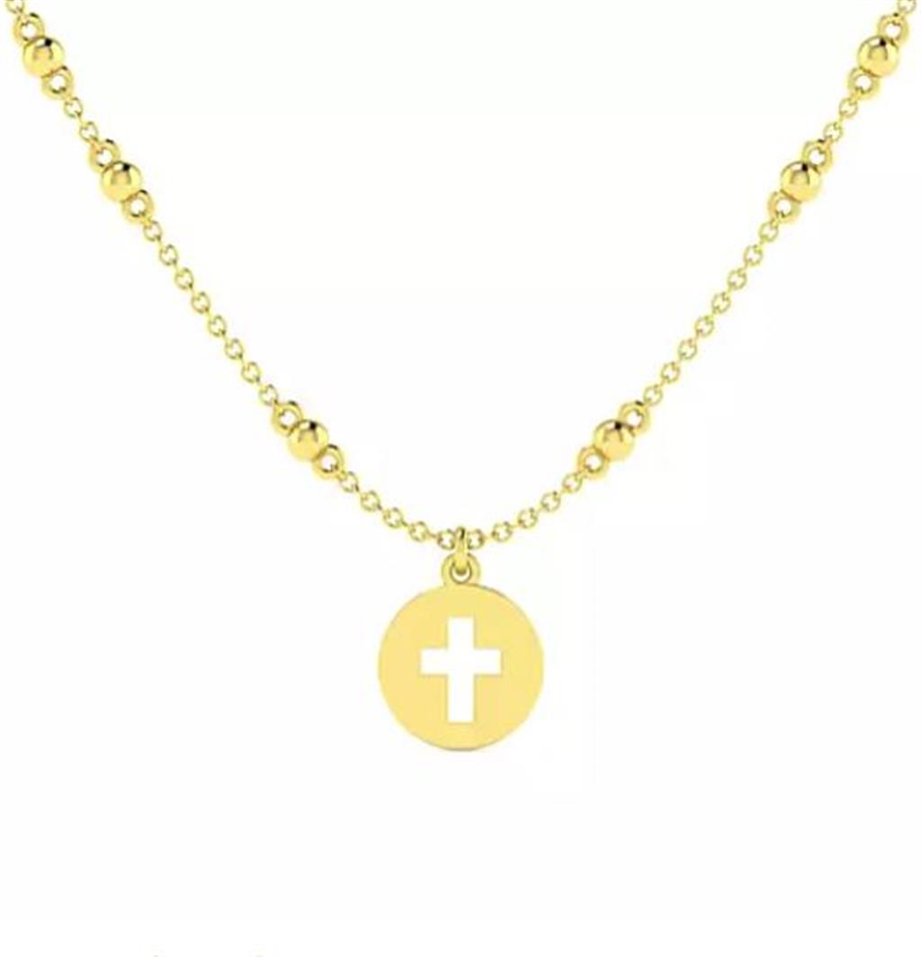 Gabriel Cut Out Cross Bujukan Bead Necklace