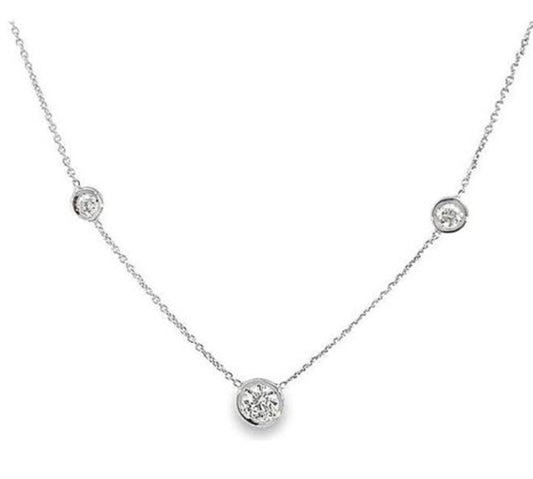 Roberto Coin 18K White Gold Diamond Station Necklace
