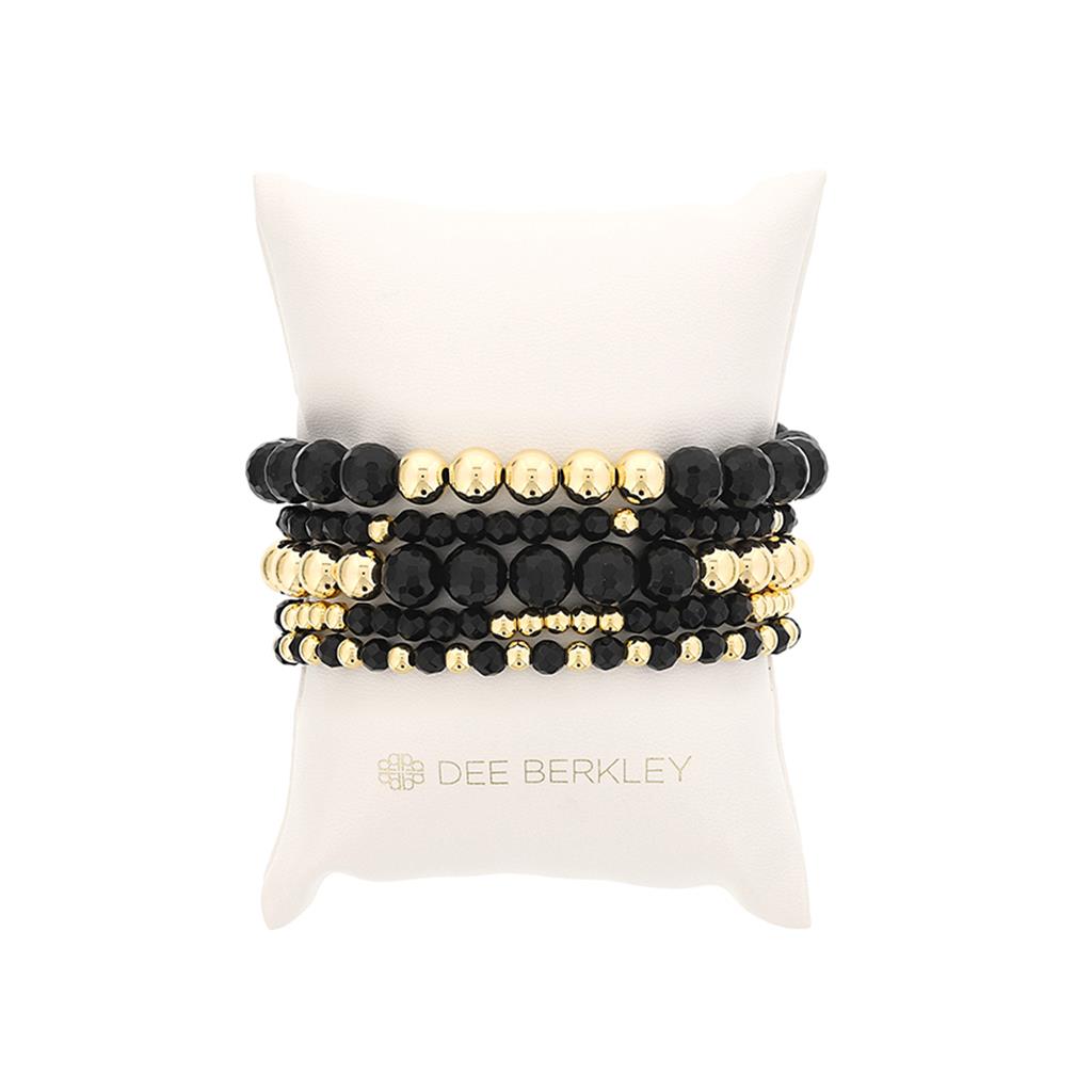 Dee Berkley 'The Favorite' Black Agate Stackable Bracelet Set