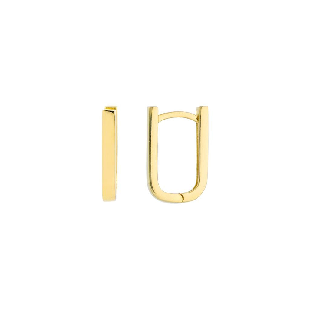 14k Paperclip U Shape Hoops