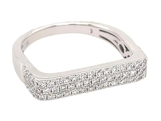 Dilamani 14K White Gold Diamond Bar Ring