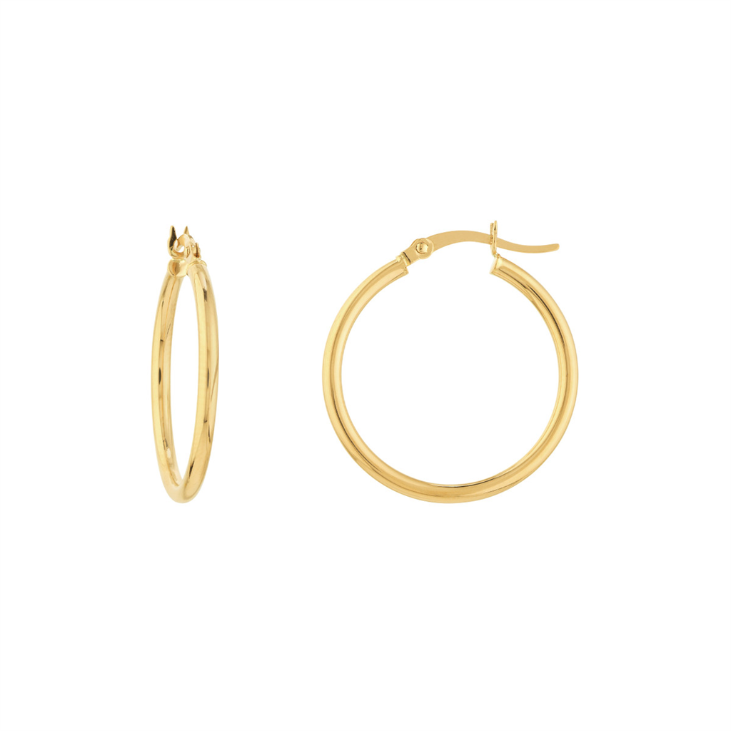 14k Round Tube Hoops 2x25mm