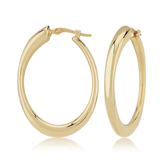 Carla 14k Gold Oval Hoops