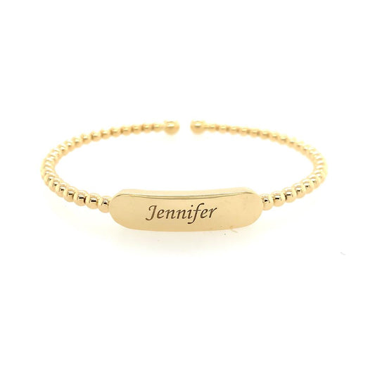 Gabriel 14Ky Bujukan Personalized Plate Bracelet Engraved "Jennifer"