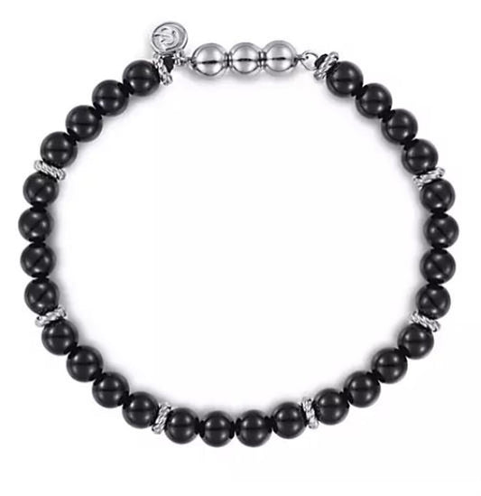 Gabriel Sterling Silver & Black Onyx Beaded Bracelet