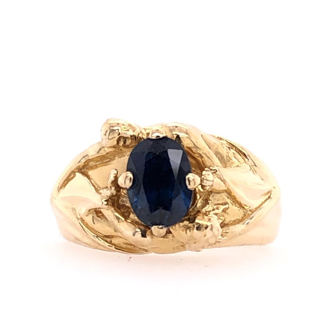 Estate 22K Yellow Gold Sapphire Ring