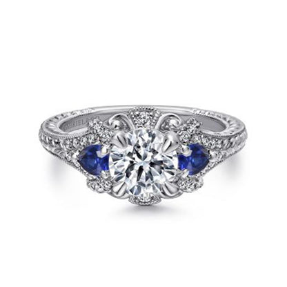 Gabriel Diamond & Blue Sapphire Semi Mount