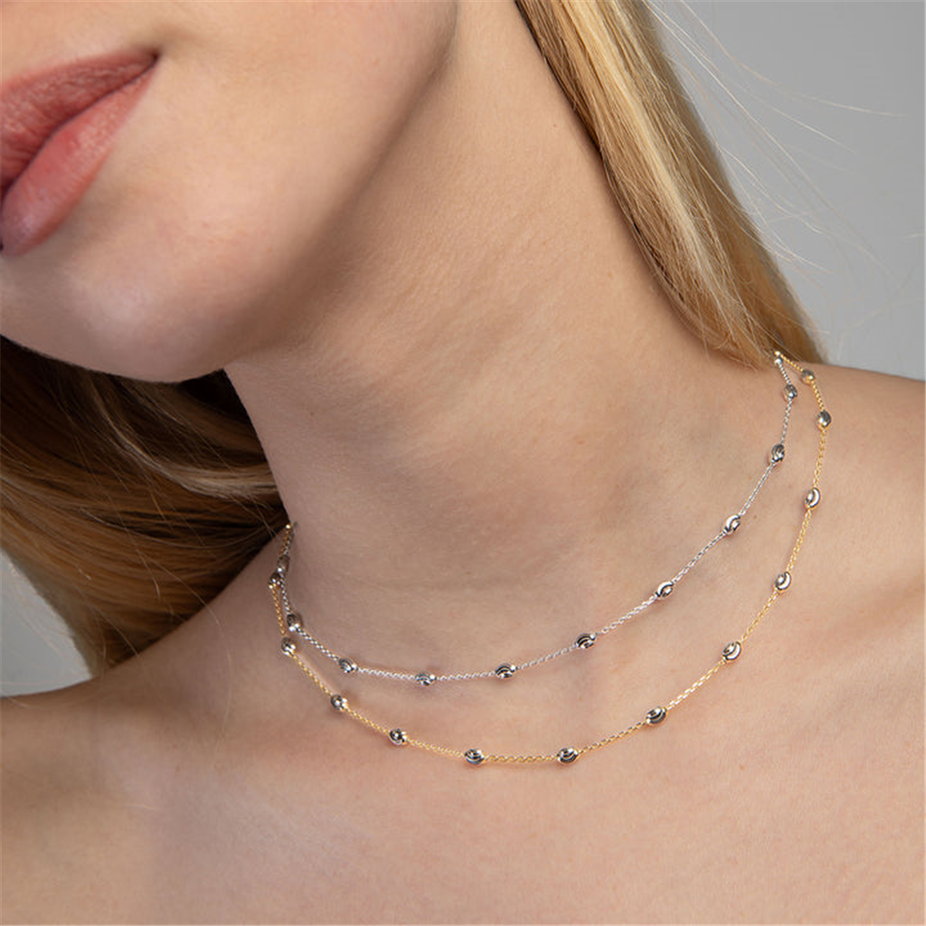 Desmos 18K Yellow Gold Plated Diamond Necklace