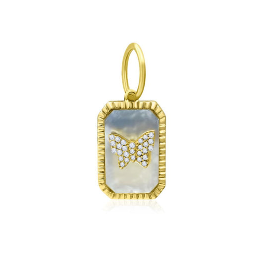 Rolland's Designs 14K Gold & Mother Of Pearl Dog Tag Pendant