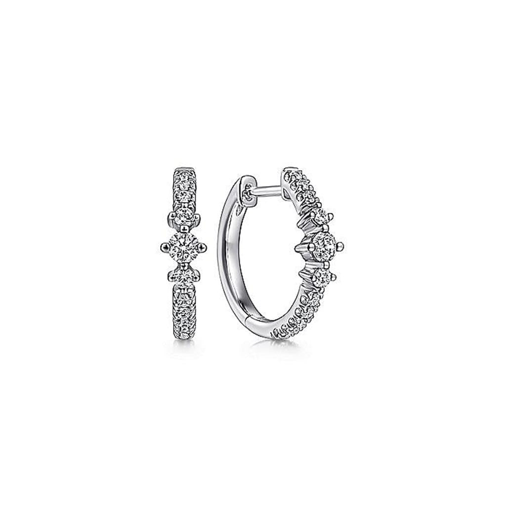 Gabriel 14Kw Diamond Huggie Earrings