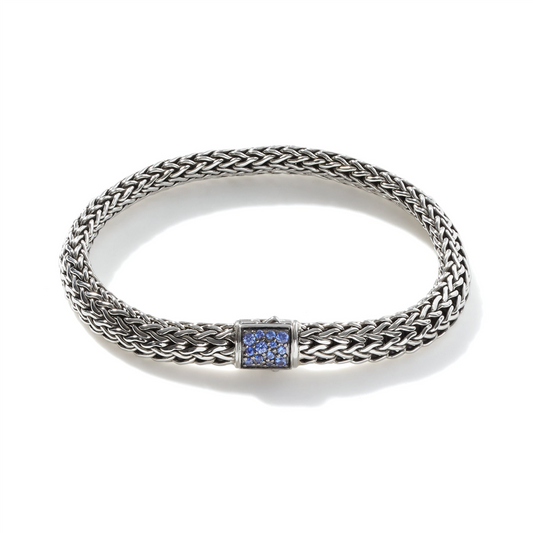 John Hardy Blue Sapphire Reversible Classic Chain Bracelet