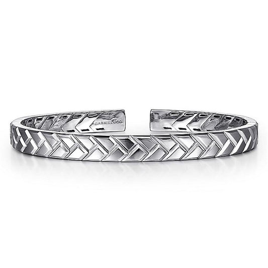 Gabriel Sterling Silver Open Herringbone Style Bracelet