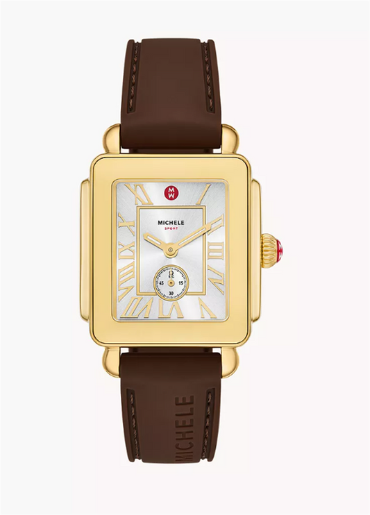 Michele Deco Sport  Gold-Tone Brown Watch