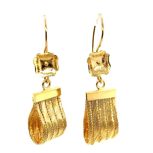 Estate 22K Yellow Gold Drop Earrings