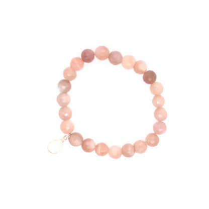 Dee Berkley "Mother of the Bride" Peach Moonstone Beaded Bracelet