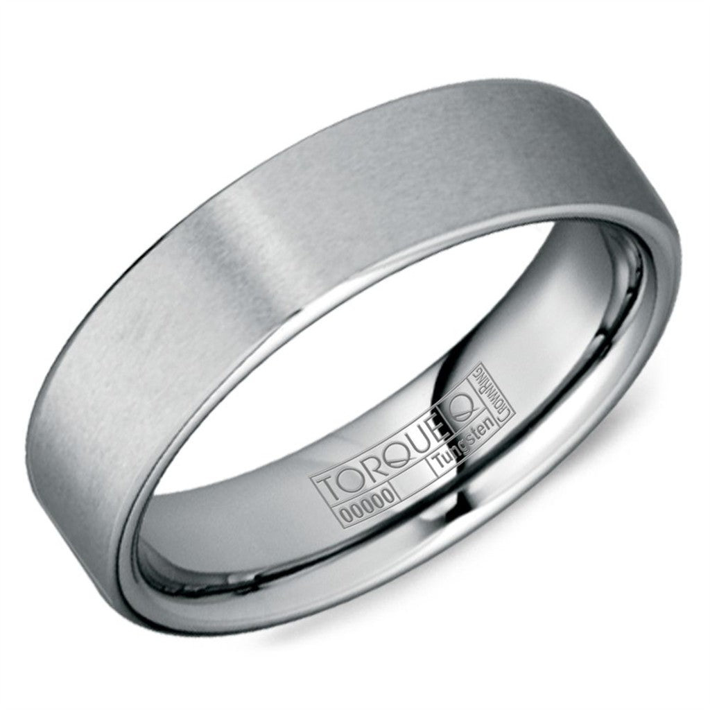 Crown Ring Grey Tungsten Carbide Band