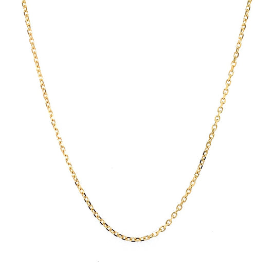 Rolland's Design Yellow Gold 18" Cable Link Diamond Cut Chain
