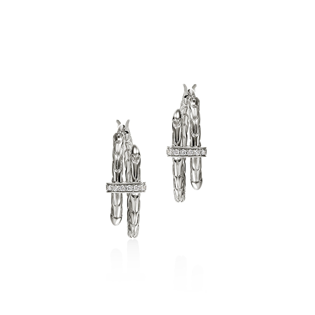 John Hardy Diamond Spear Hoop Earrings