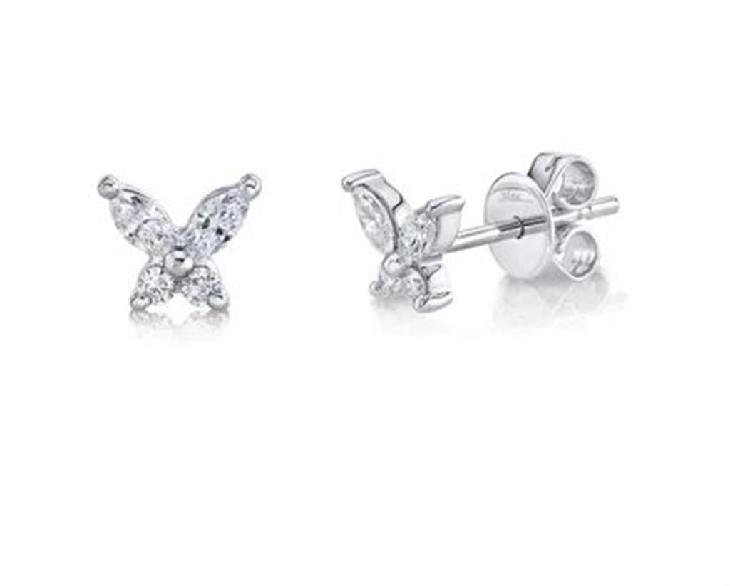 Shy Creation Diamond Butterfly Earrings